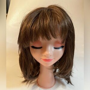 TLC Brown Wig with Bangs Full Cap